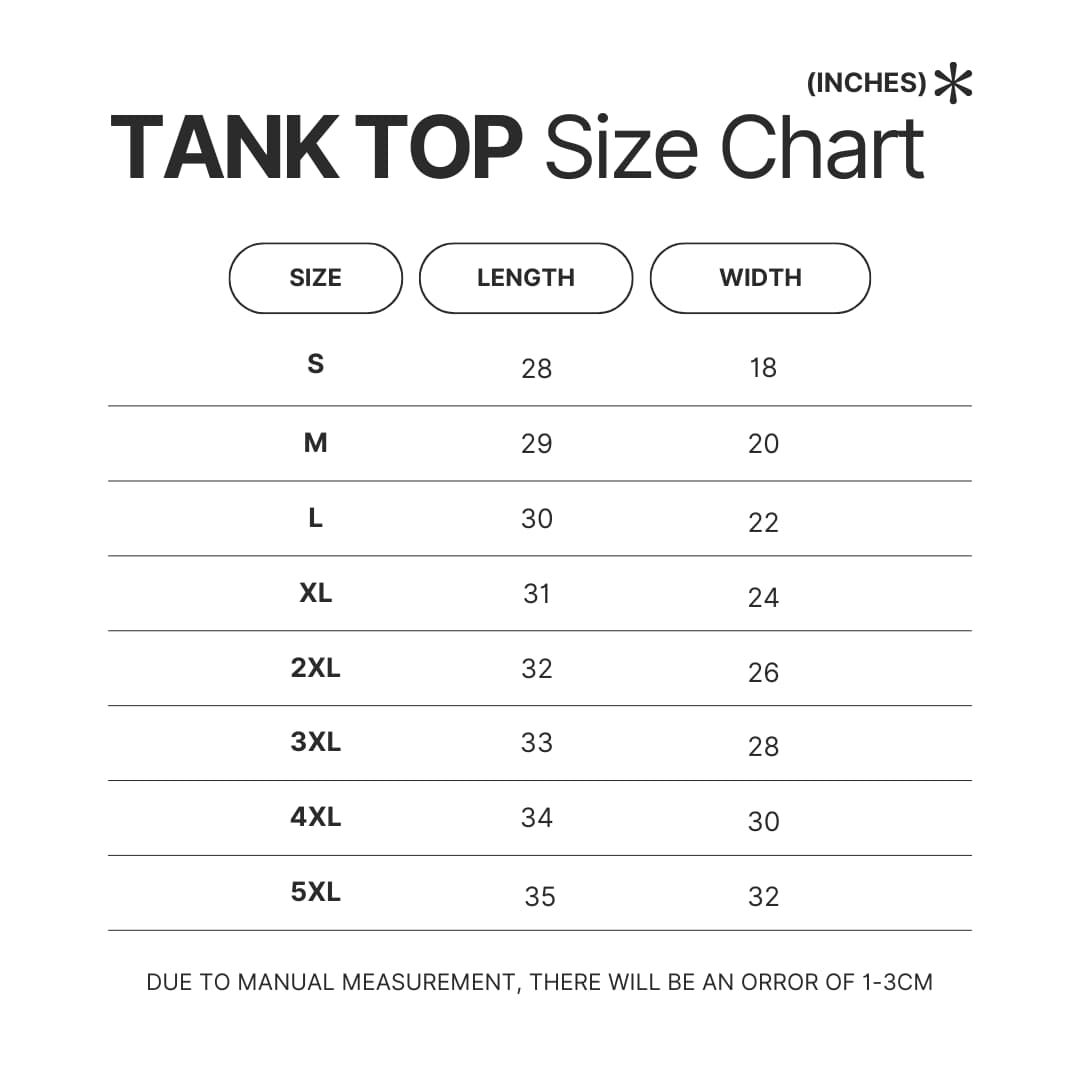 Tank Top Size Chart - The Last Of Us UK Store