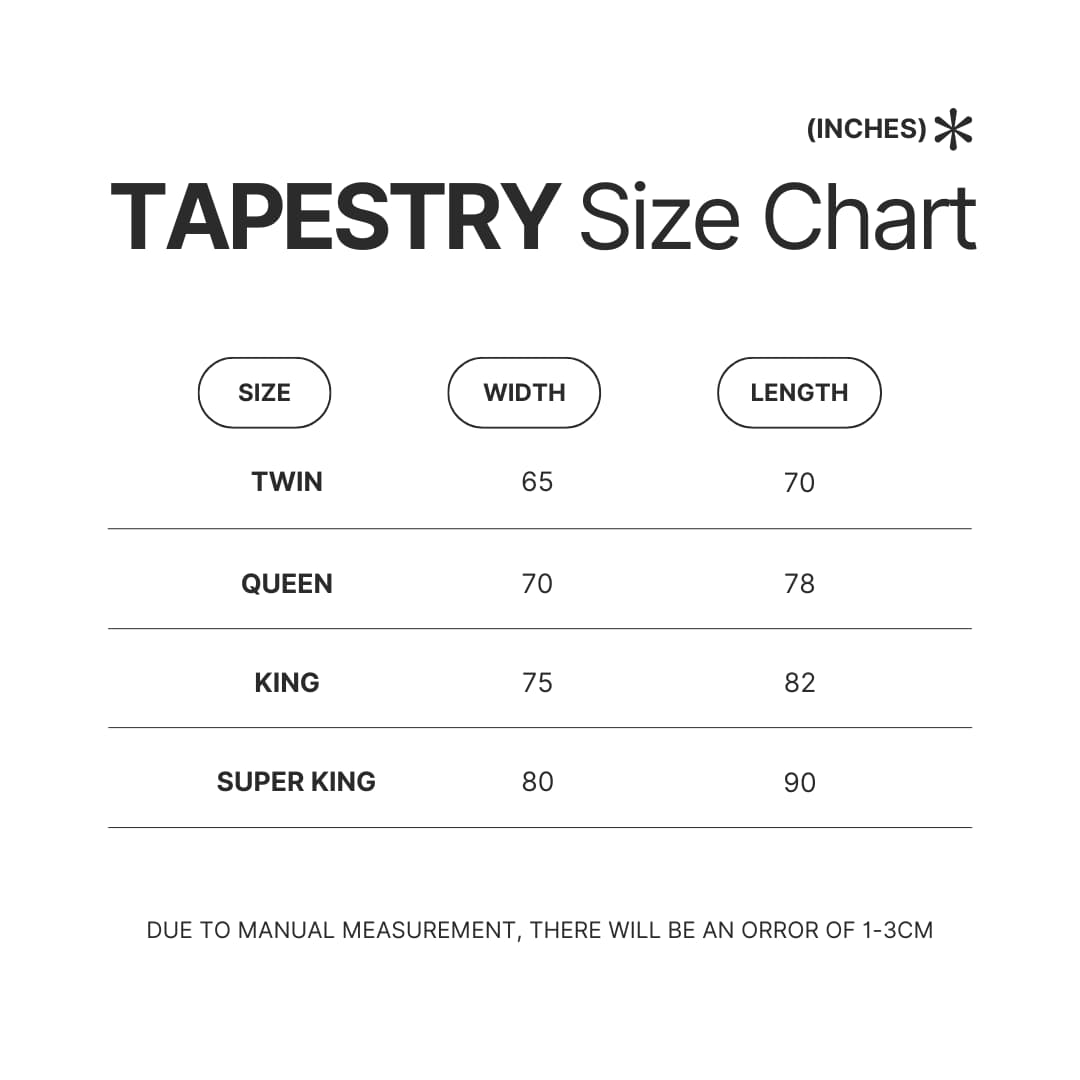 Tapestry Size Chart - The Last Of Us UK Store