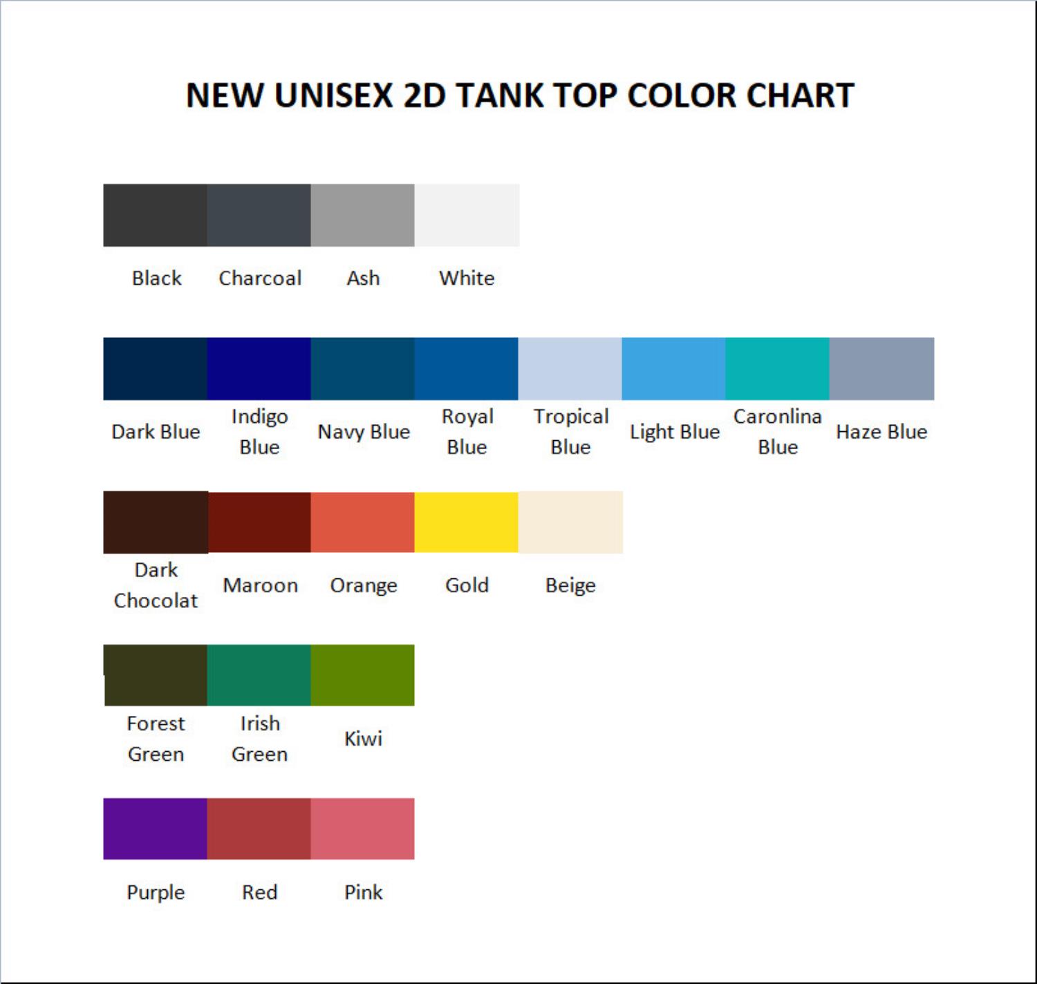 tank top color chart - The Last Of Us UK Store